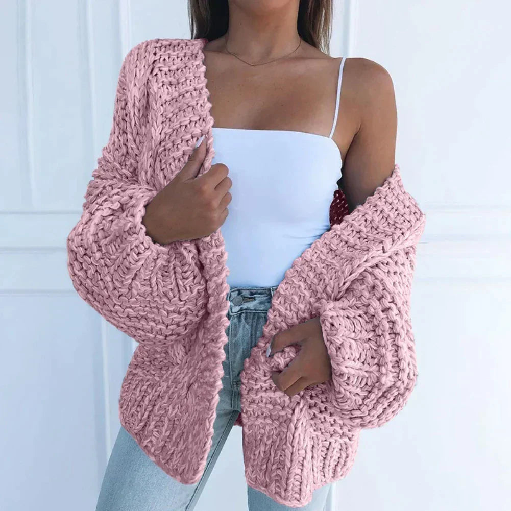 Women's Chunky Knit Button-Up Cardigan