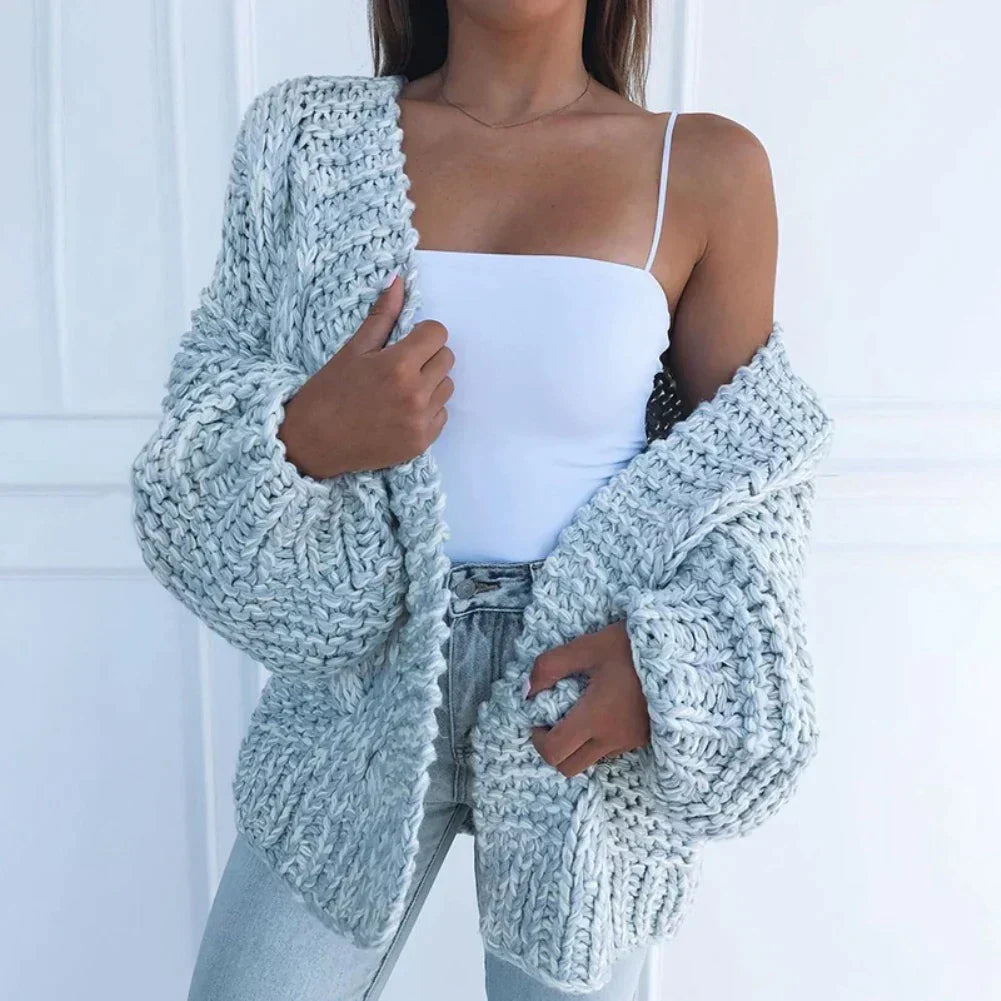 Women's Chunky Knit Button-Up Cardigan