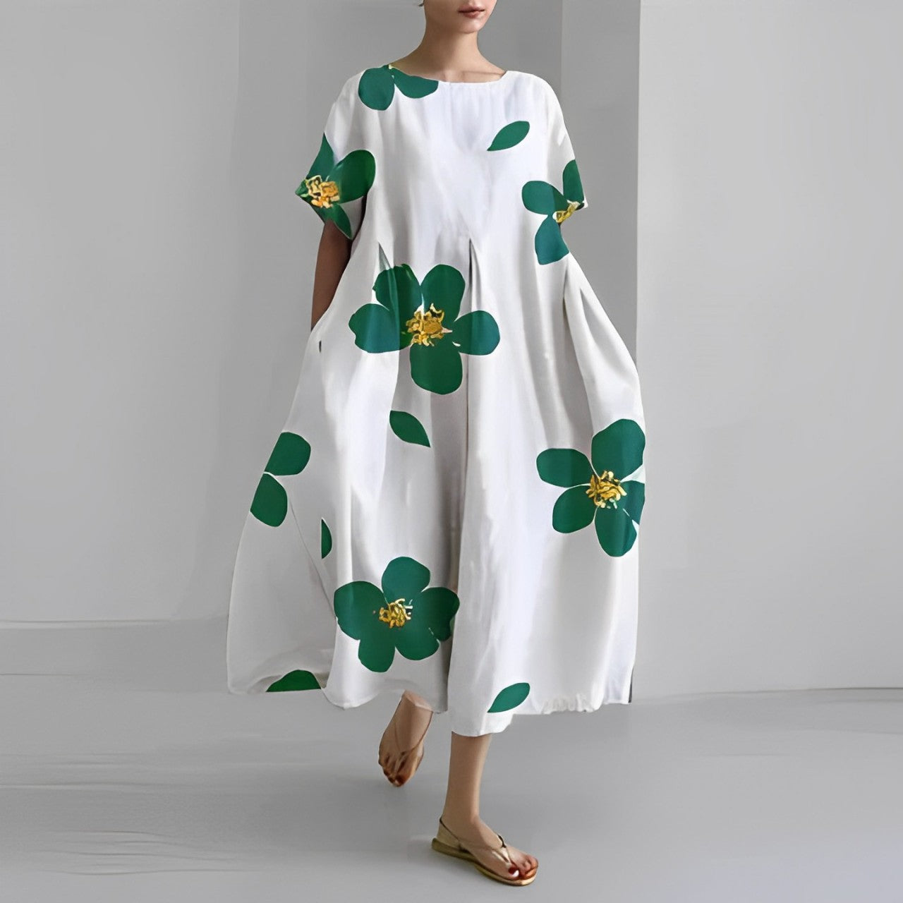 Women's Artistic Print Relaxed Midi Dress