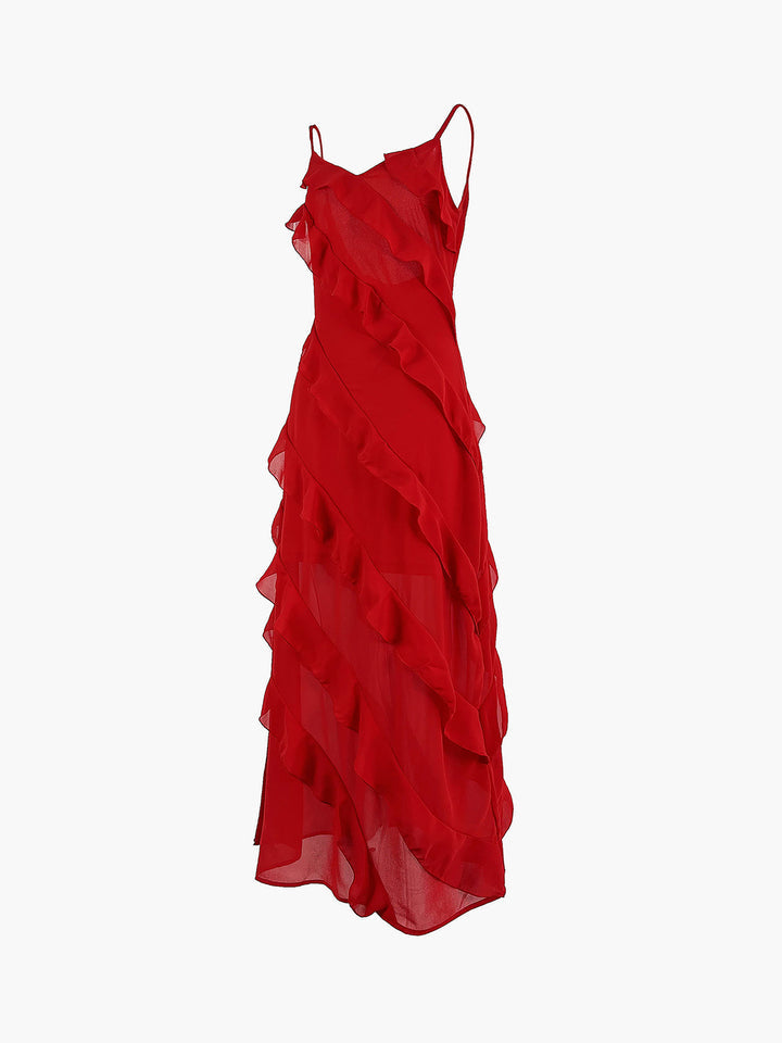 Chic Ruffled Evening Gown for Formal Events