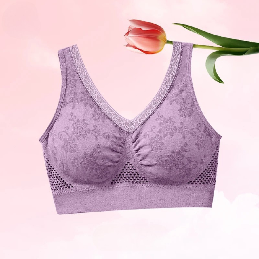 Reggiseno wireless da donna con effetto push-up e supporto traspirante