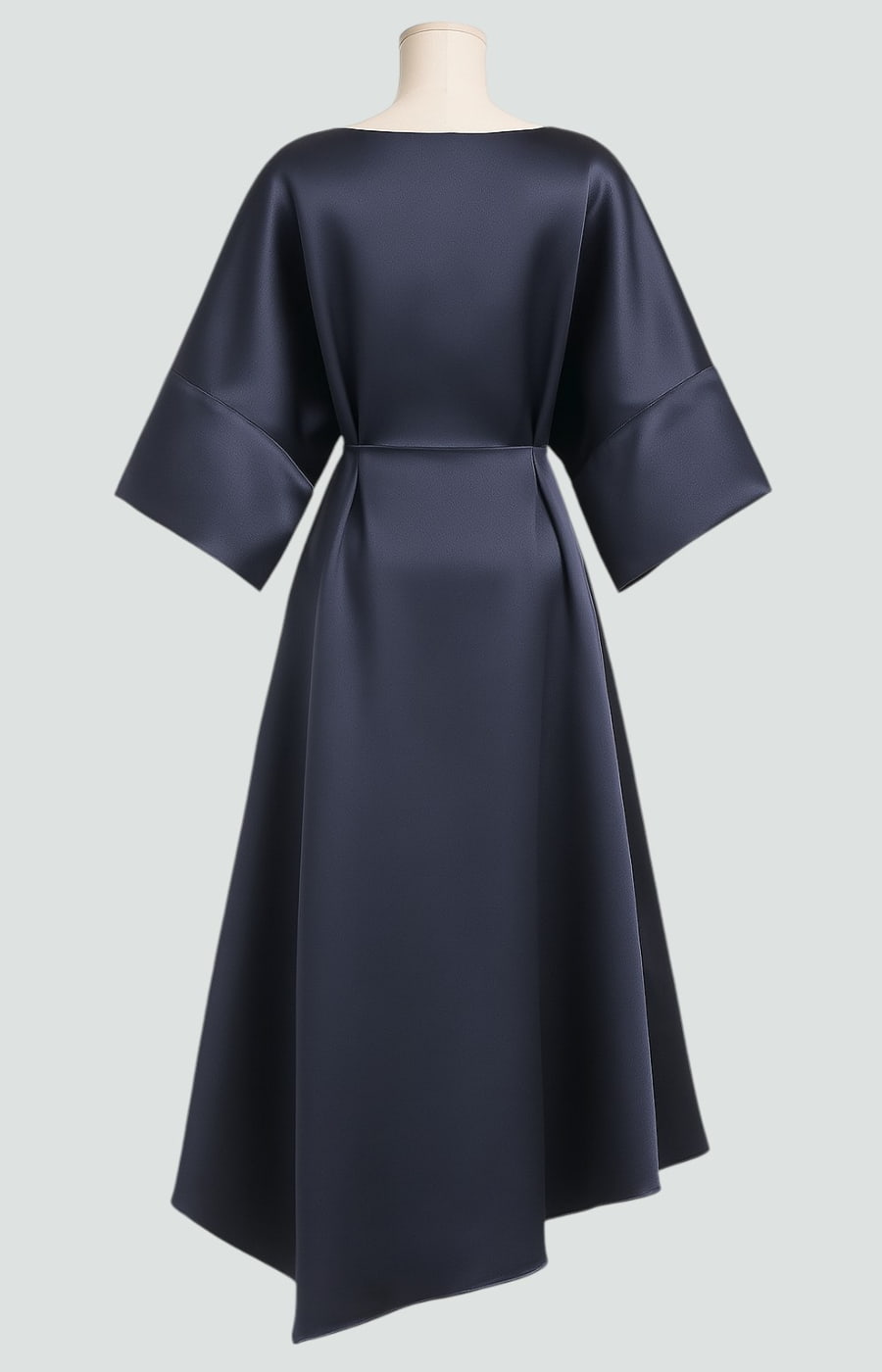 Robe midi élégante drapée avec détail broche pour femme