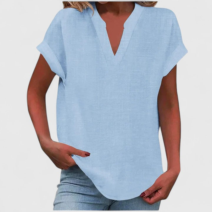 Women's Loose Fit V-Neck Casual Blouse