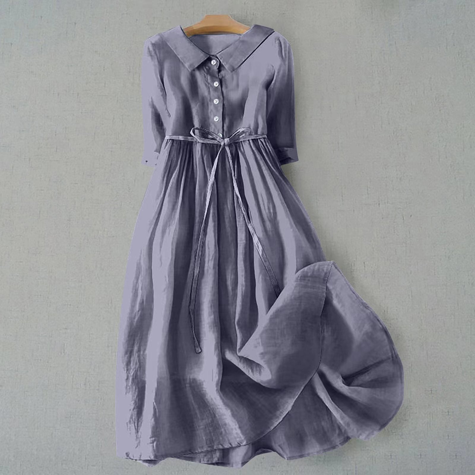 Women's A-Line Casual Dress with Short Sleeves