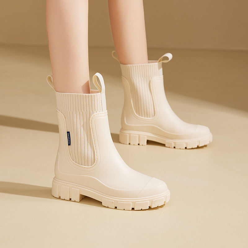 Women's Waterproof Chelsea Slip-On Rain Boots