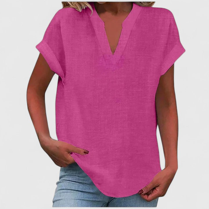 Women's Loose Fit V-Neck Casual Blouse