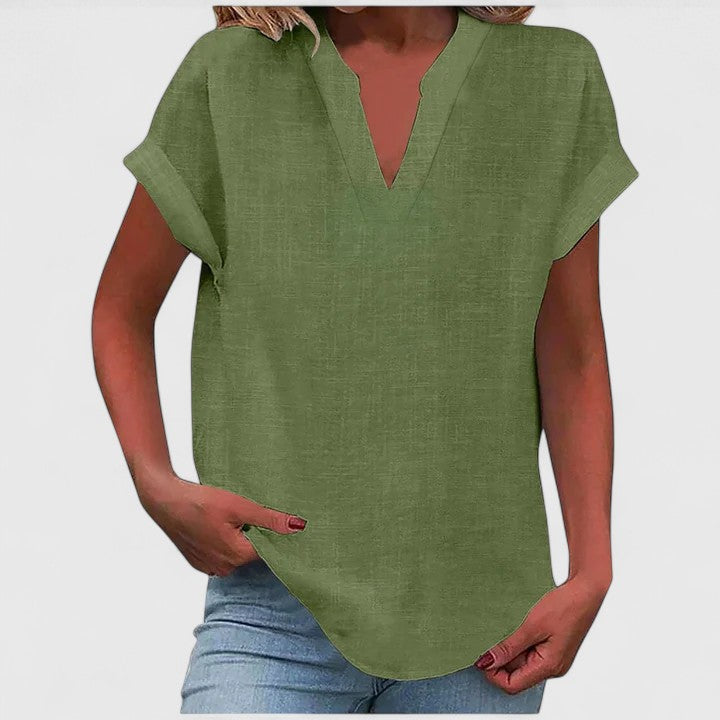 Women's Loose Fit V-Neck Casual Blouse