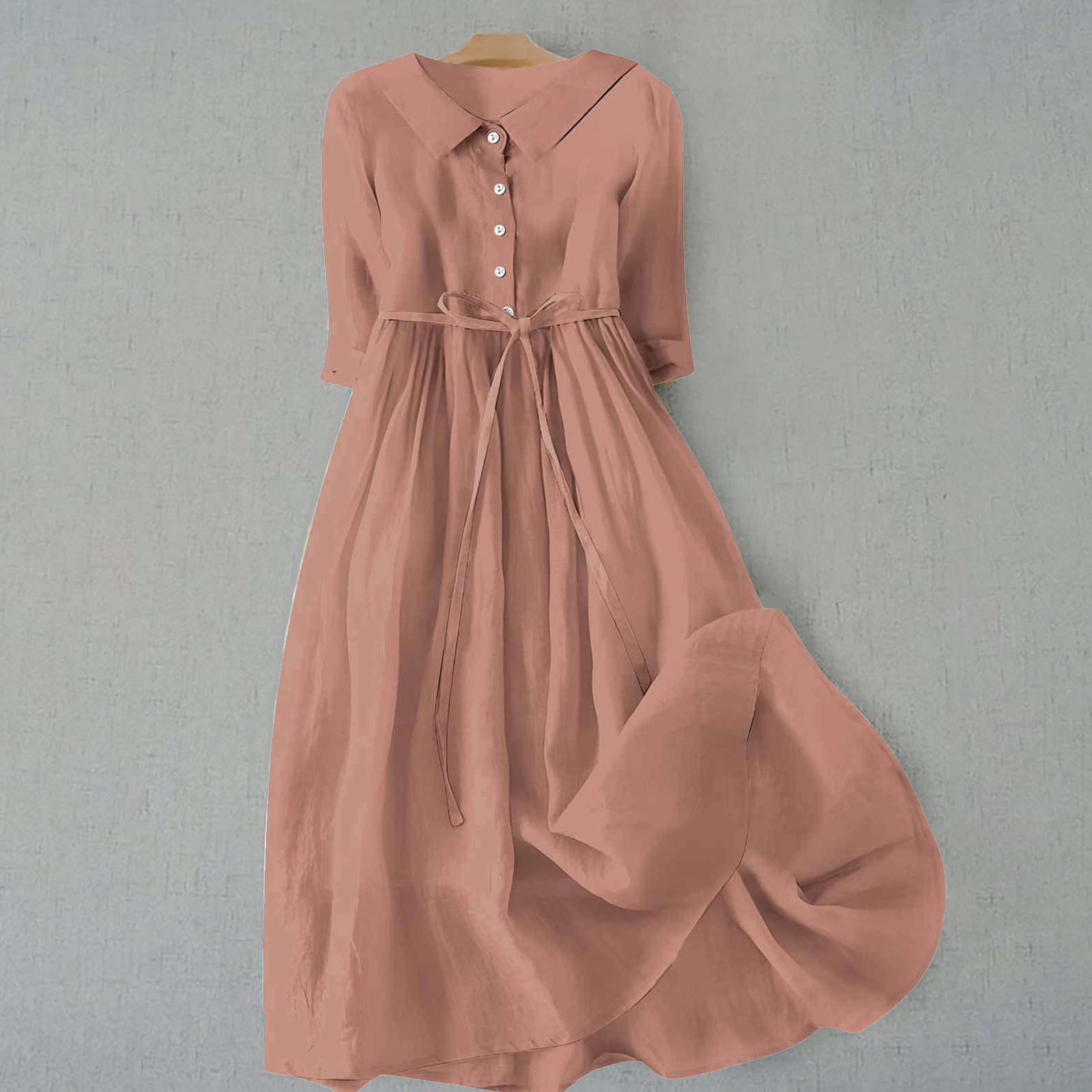 Women's A-Line Casual Dress with Short Sleeves