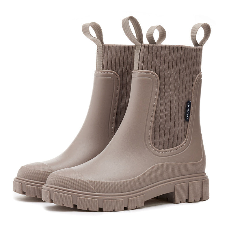 Women's Waterproof Chelsea Slip-On Rain Boots