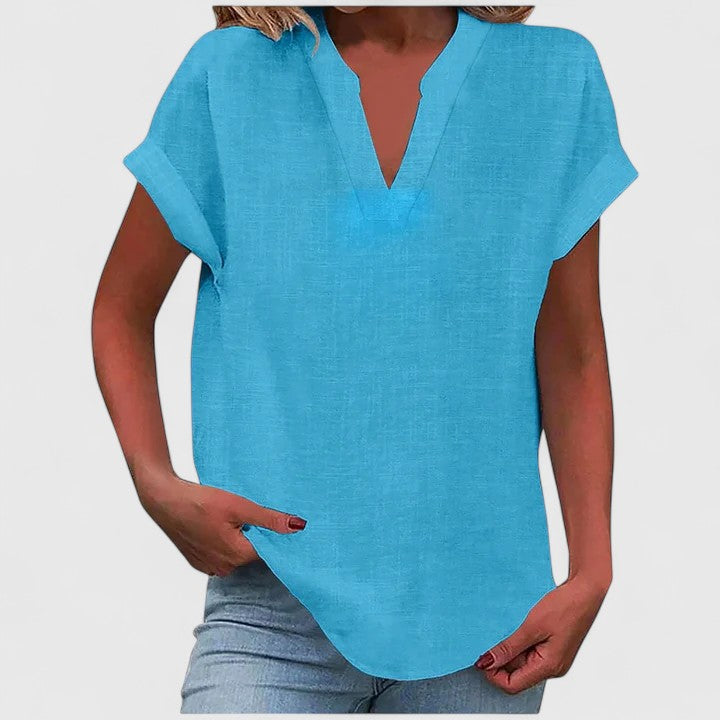 Women's Loose Fit V-Neck Casual Blouse