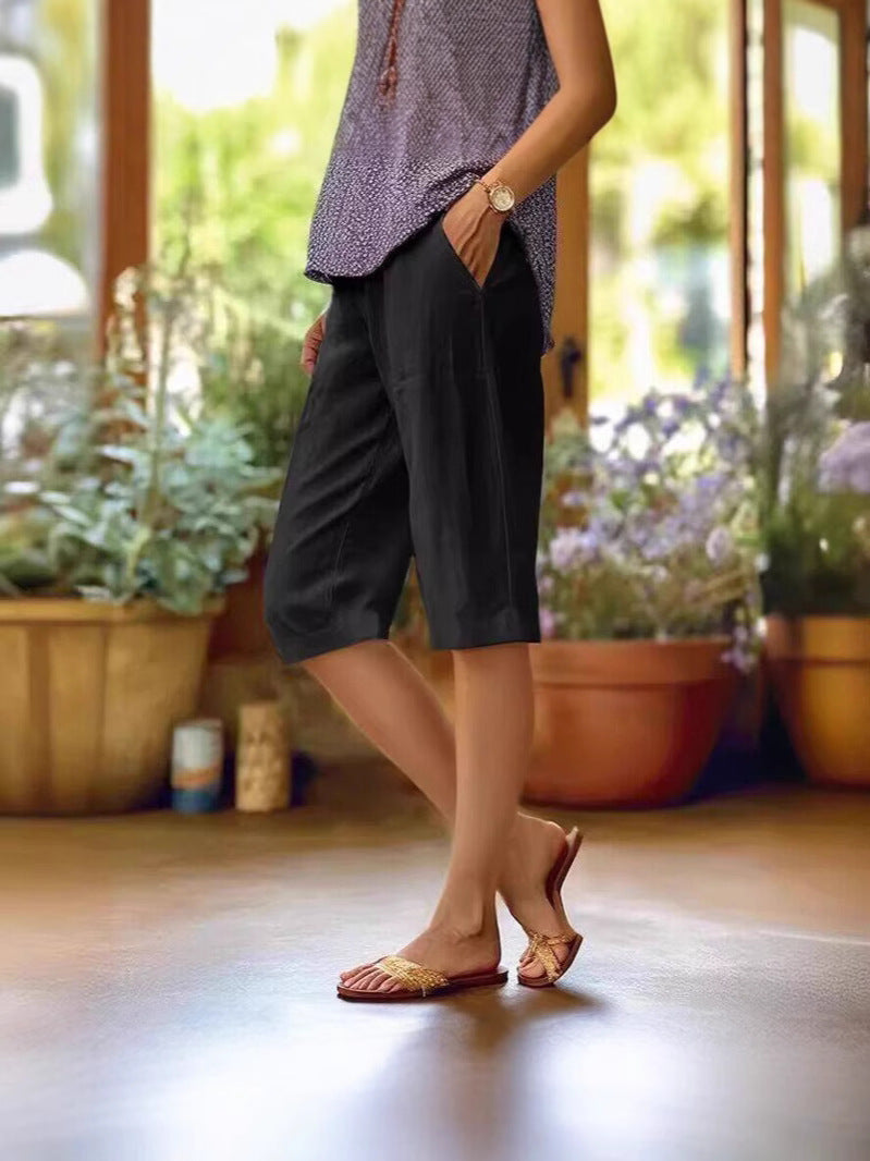 Casual Knee-Length Summer Shorts for Women