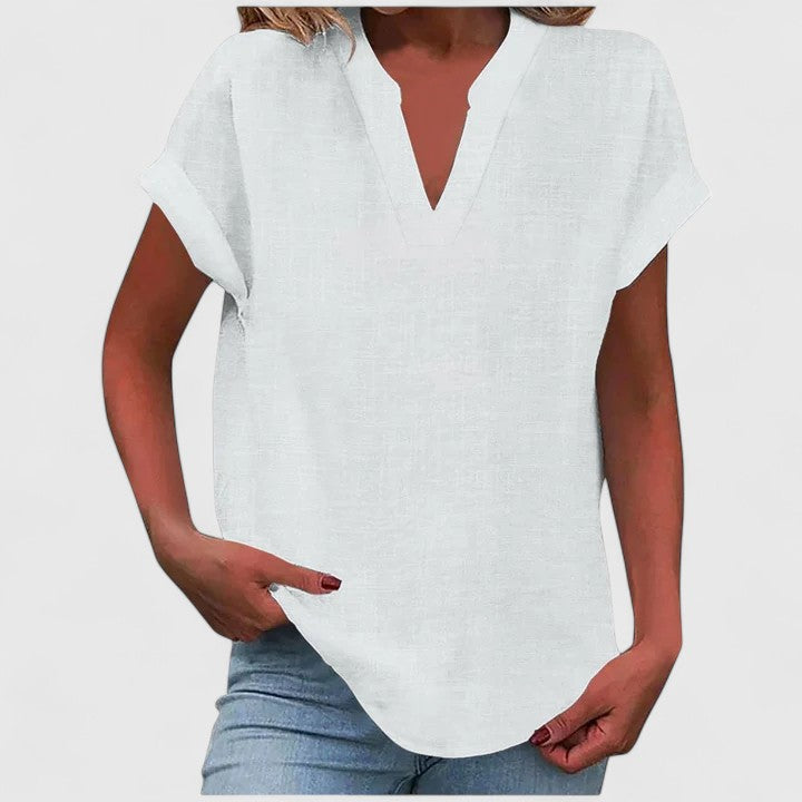 Women's Loose Fit V-Neck Casual Blouse