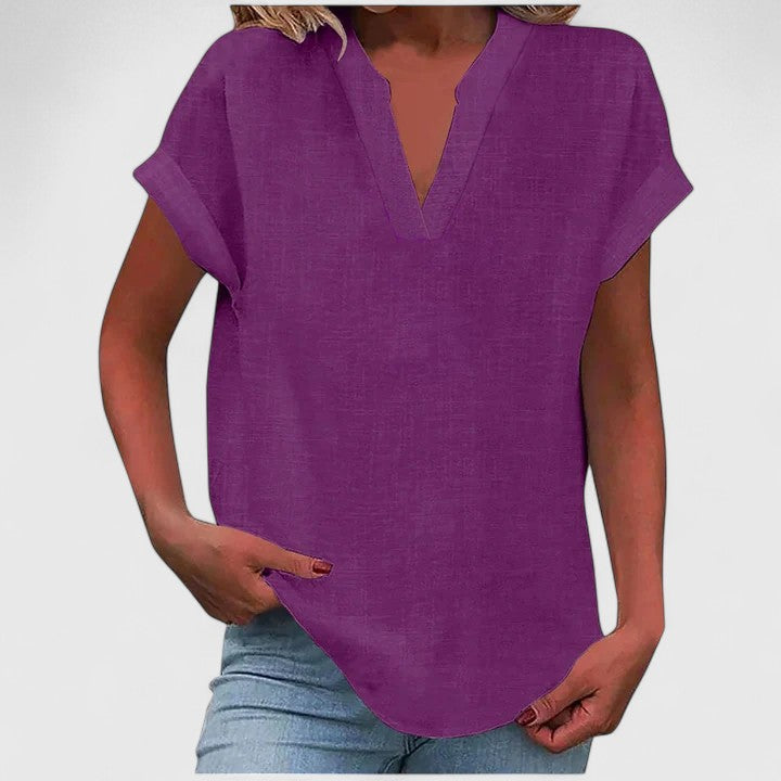 Women's Loose Fit V-Neck Casual Blouse