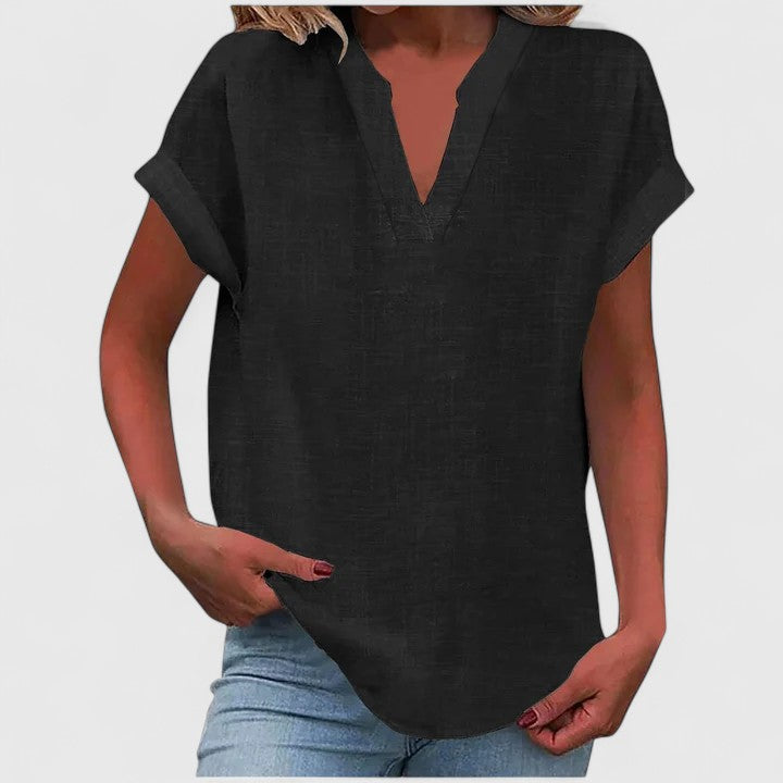 Women's Loose Fit V-Neck Casual Blouse