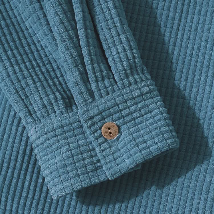 Veste à capuche boutonnée en velours côtelé pour femme