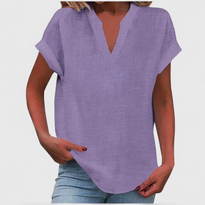 Women's Loose Fit V-Neck Casual Blouse