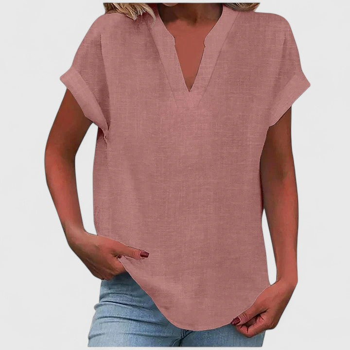 Women's Loose Fit V-Neck Casual Blouse