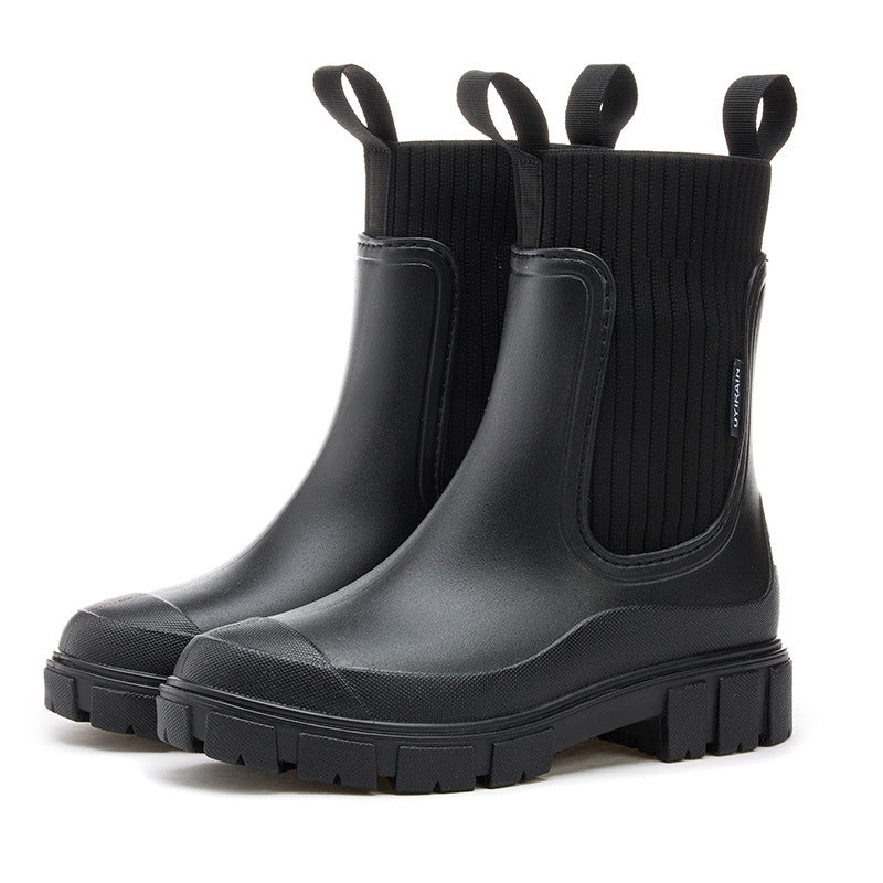 Women's Waterproof Chelsea Slip-On Rain Boots