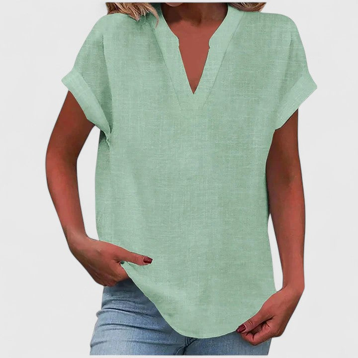 Women's Loose Fit V-Neck Casual Blouse