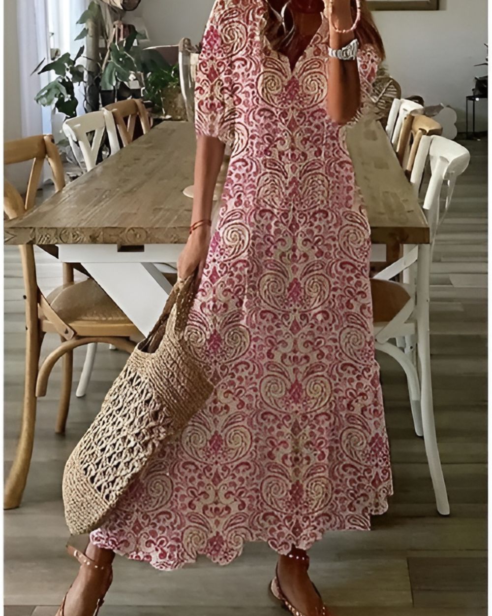 Robe longue bohème à fleurs