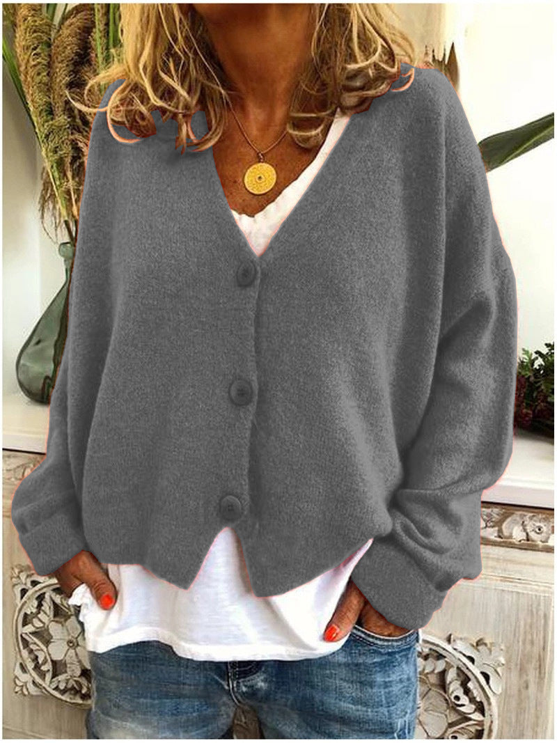 Women's V-Neck Button-Up Cardigan