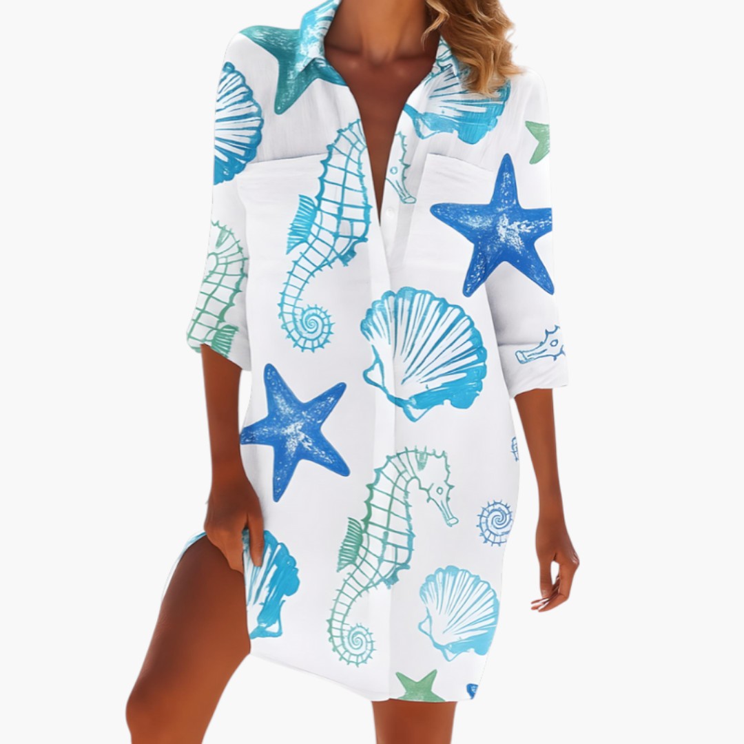 Chemise-robe élégante pour femme à boutons sur le devant