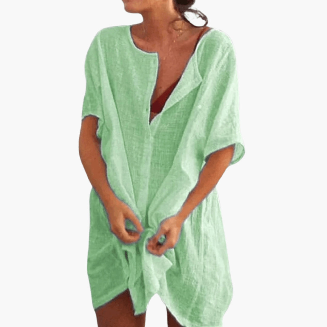 Robe tunique élégante pour femme à col en V