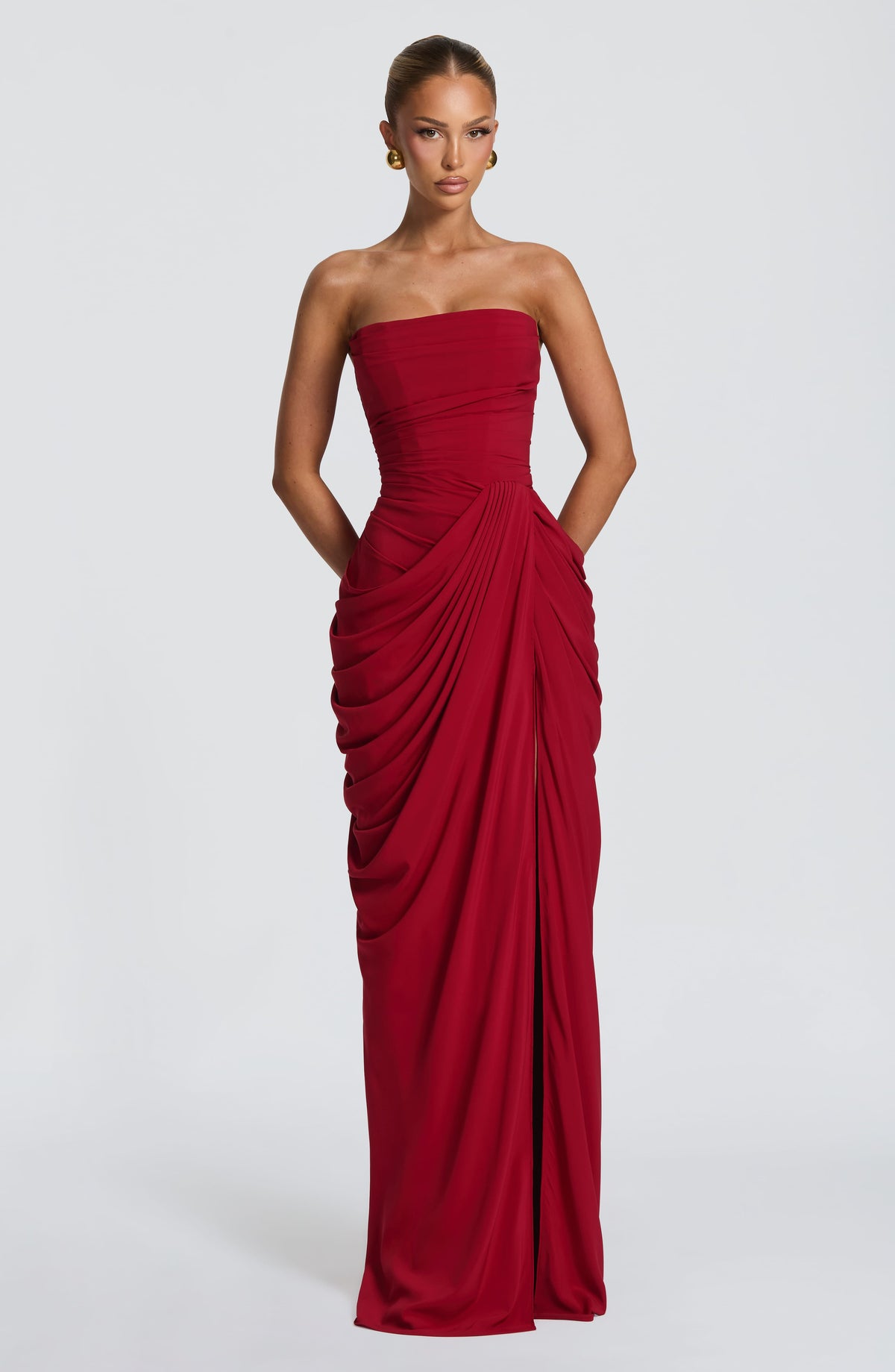 Women's Chiffon Maxi Dress with Corset Bodice