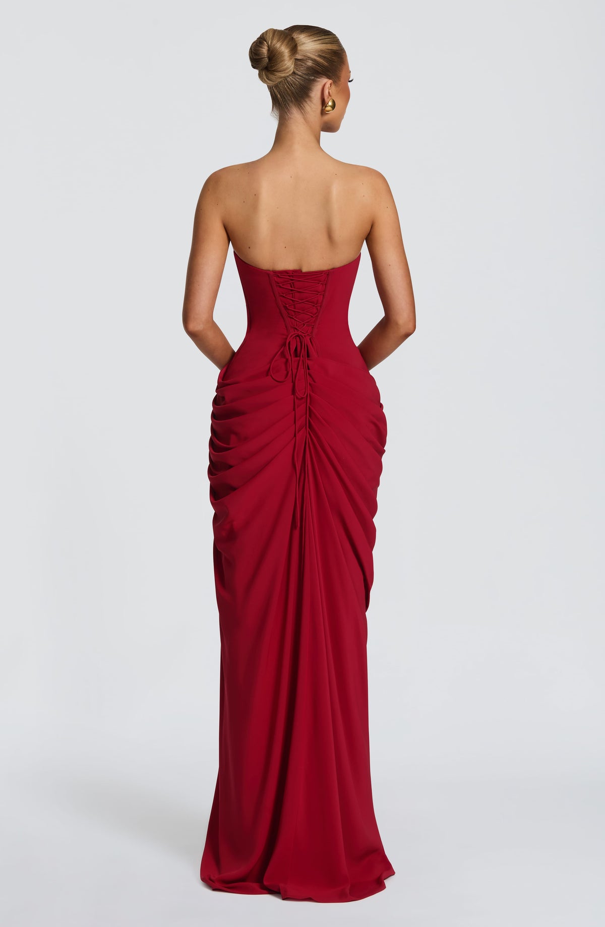 Women's Chiffon Maxi Dress with Corset Bodice