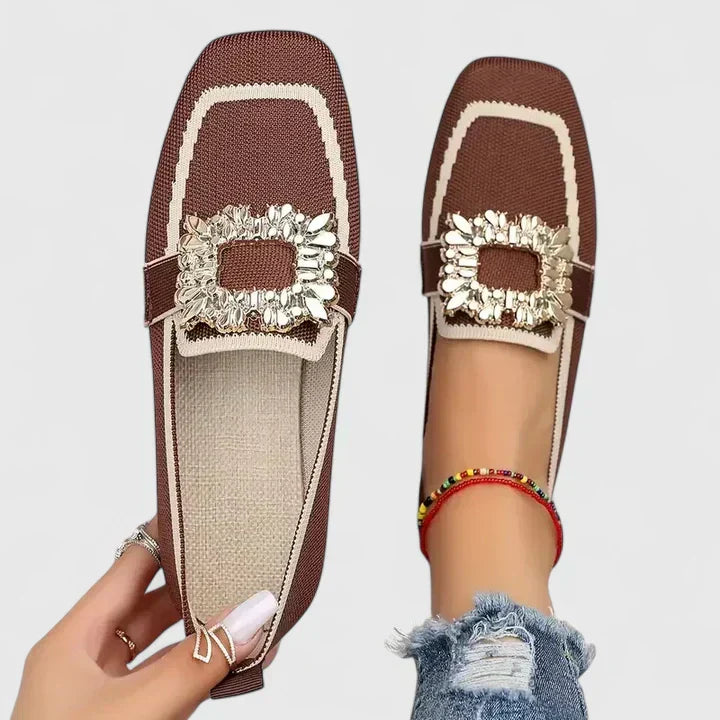 Mocassins à bout carré sans lacets pour femmes