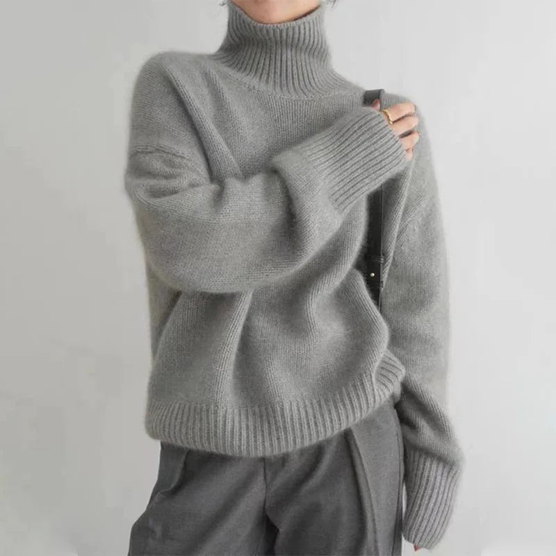 Women's Soft Knit High Neck Sweater