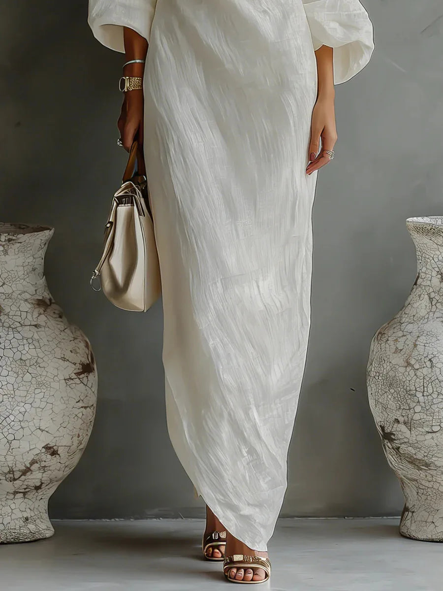 Women's One Shoulder Asymmetrical Maxi Dress