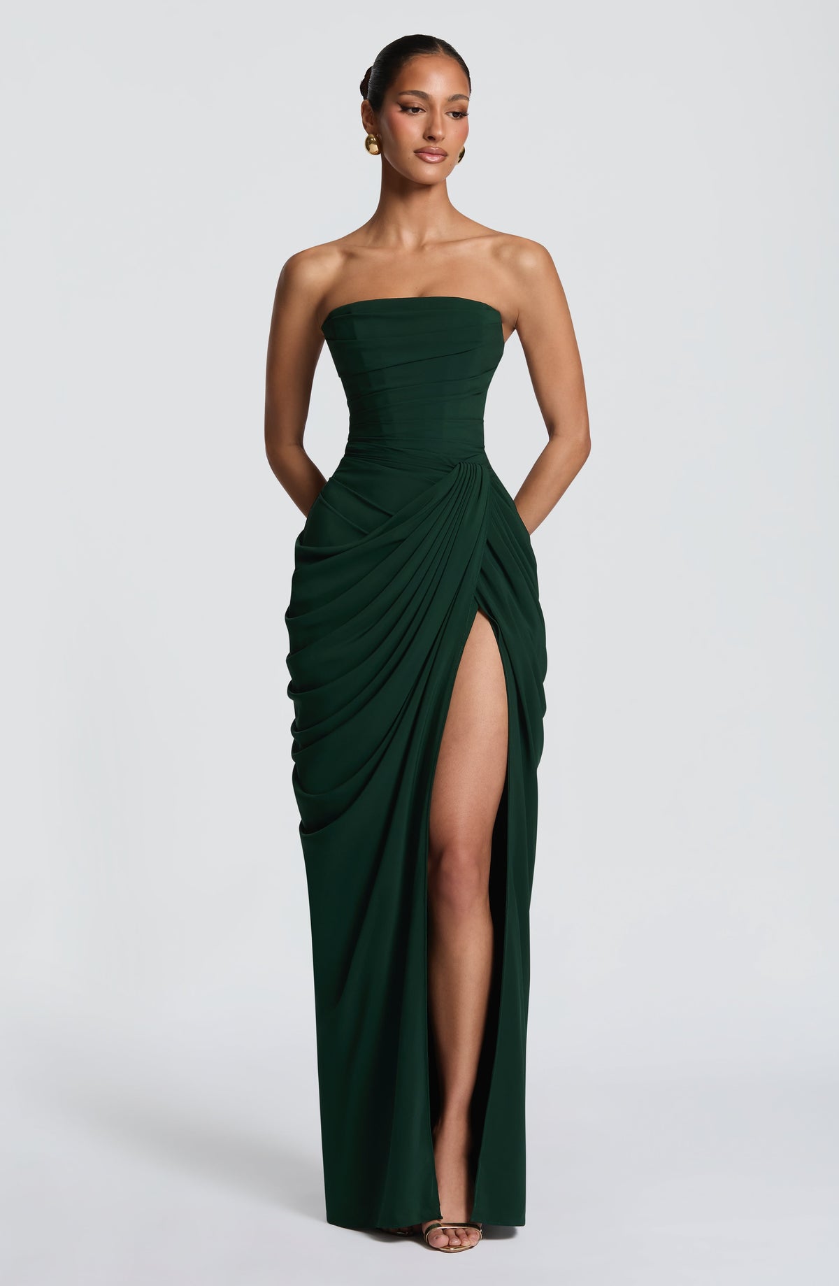 Women's Chiffon Maxi Dress with Corset Bodice