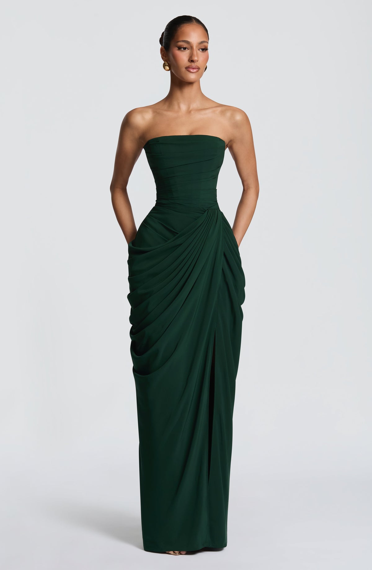 Women's Chiffon Maxi Dress with Corset Bodice