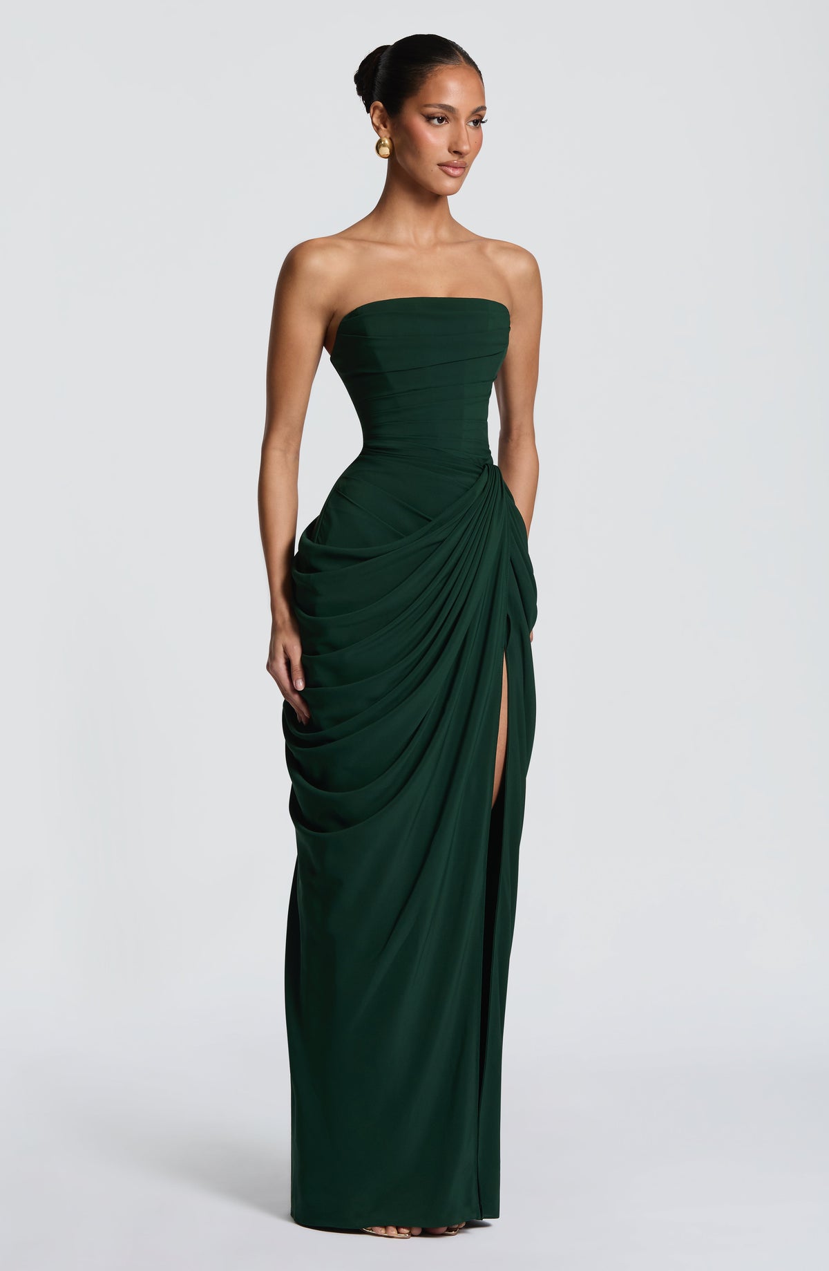 Women's Chiffon Maxi Dress with Corset Bodice
