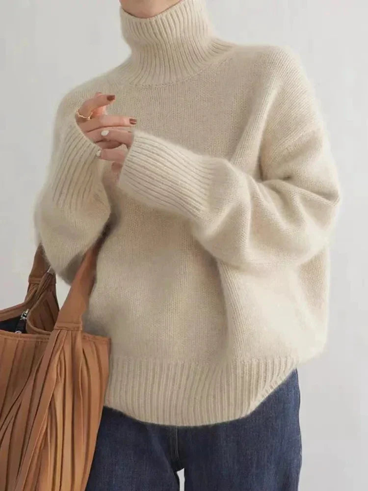 Women's Soft Knit High Neck Sweater