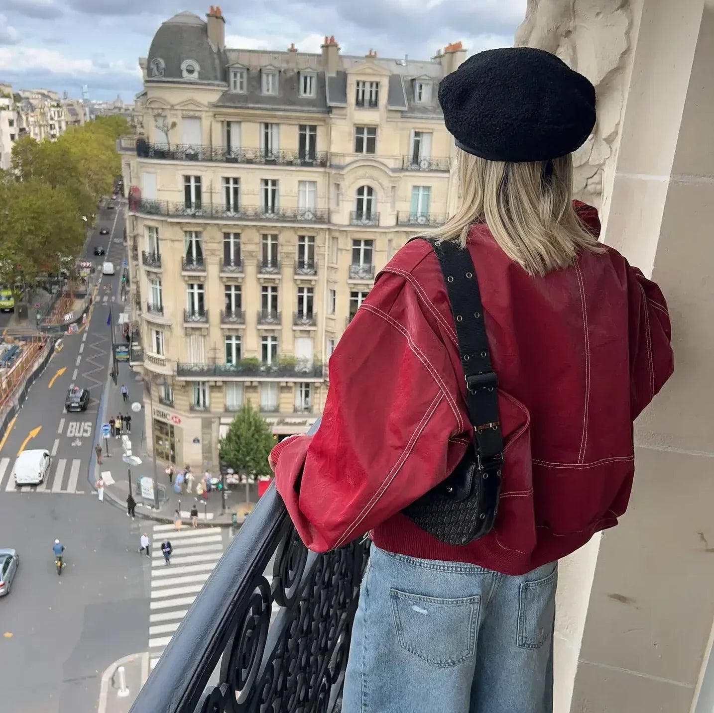 Γυναικείο κόκκινο oversized μπουφάν bomber