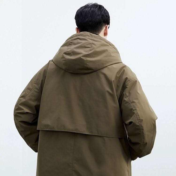 Men's Long Hooded Casual Parka Coat