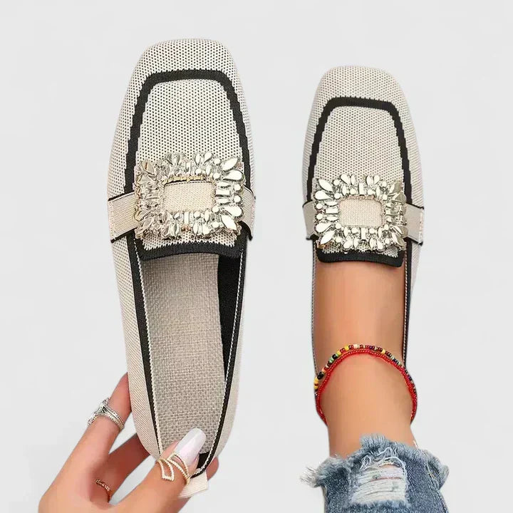 Mocassins à bout carré sans lacets pour femmes