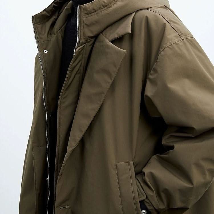 Men's Long Hooded Casual Parka Coat