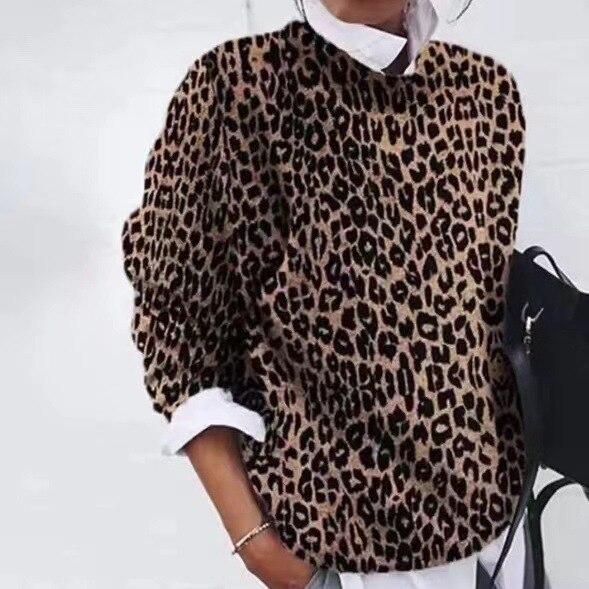 Women’s Floral Print Crew Neck Knit Sweater