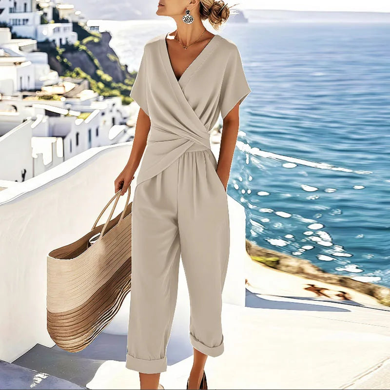 Ensemble Deux Pièces Cache-Cœur pour Femme | Tenue Élégante avec Pantalon