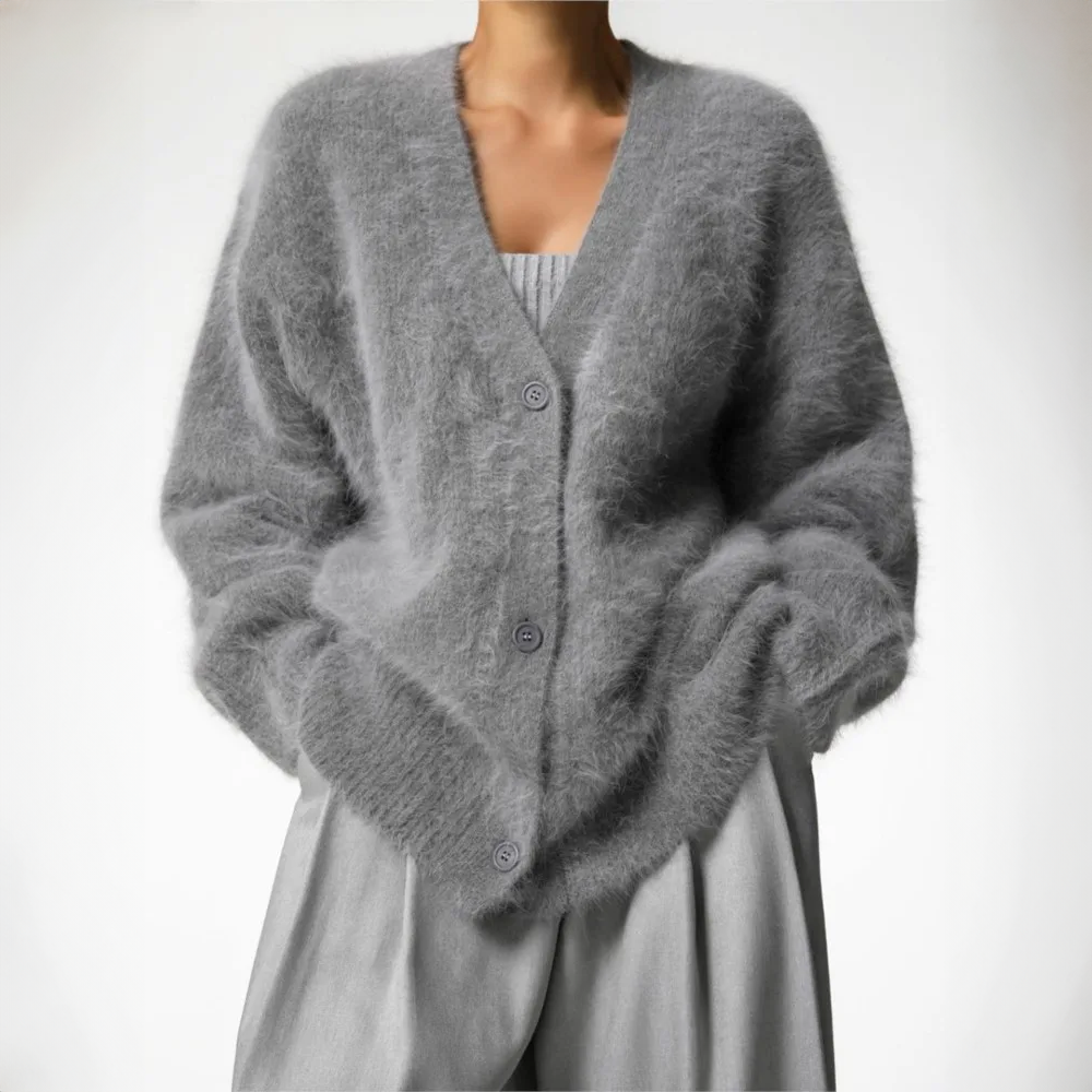 Gilet en maille oversize pour femme à col en V