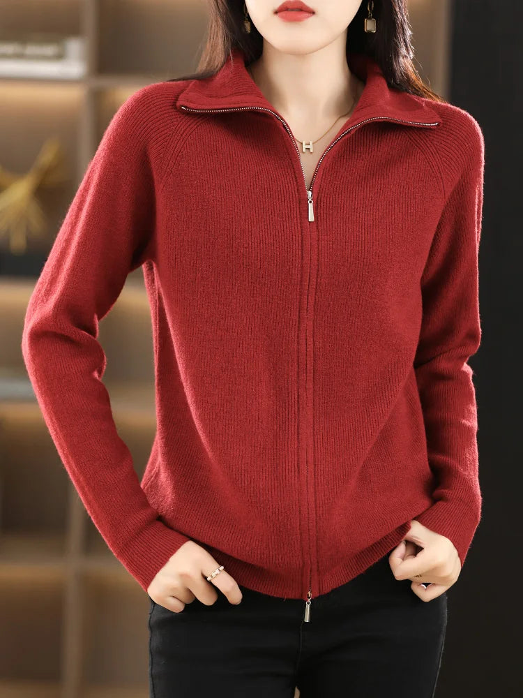 Cardigan da donna con chiusura a doppia cerniera