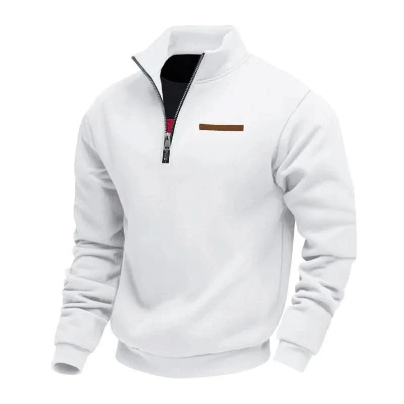 Men's Quarter-Zip Stand Collar Sweater