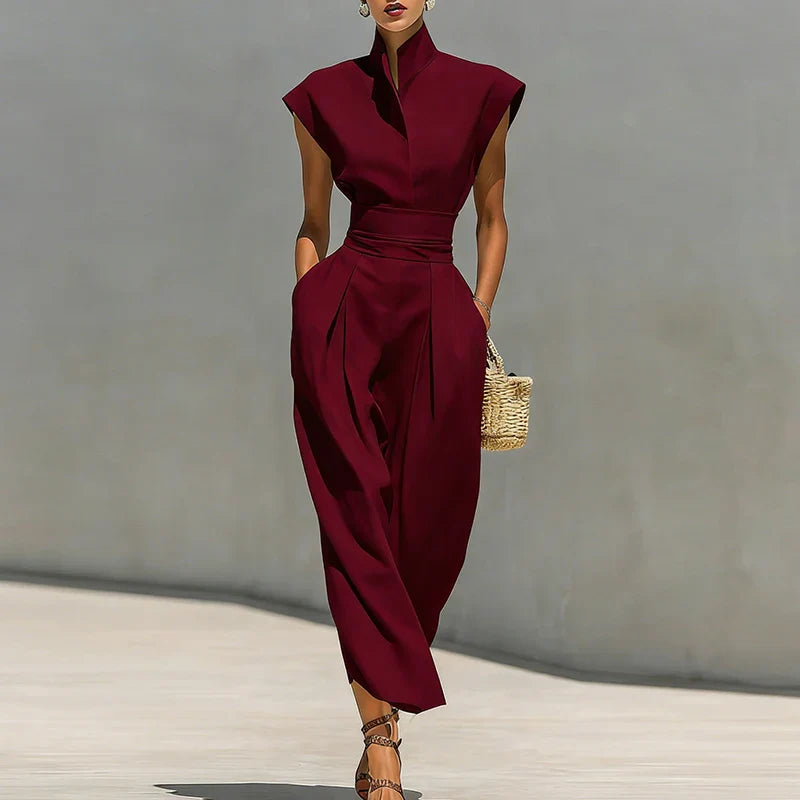 Robe midi structurée pour femme avec taille cintrée