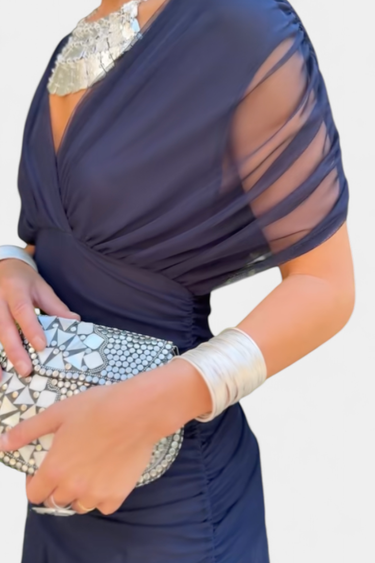 Women's Off-Shoulder Elegant Draped Maxi Dress
