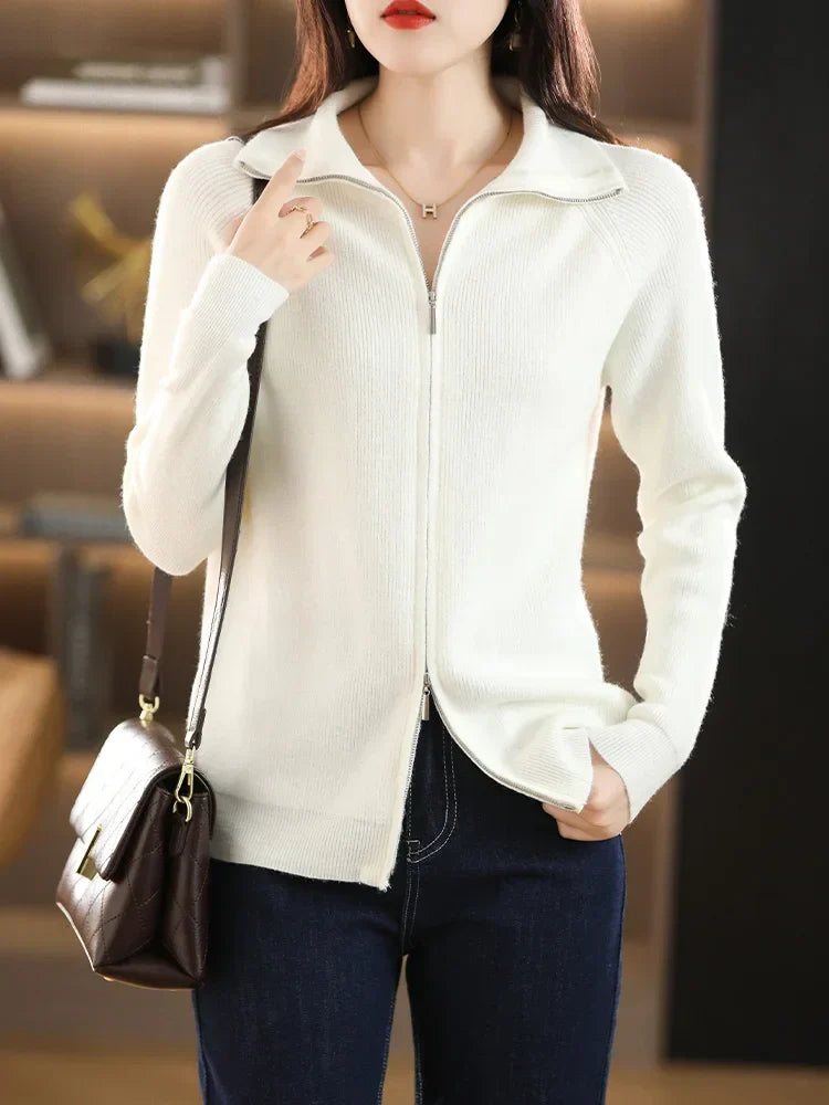 Cardigan da donna con chiusura a doppia cerniera