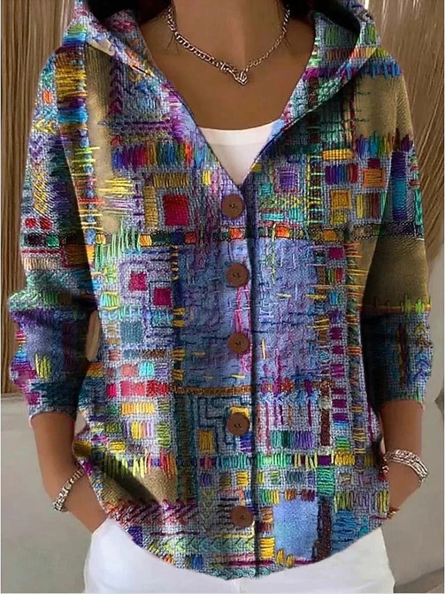 Women's Button Hooded Cardigan Sweater