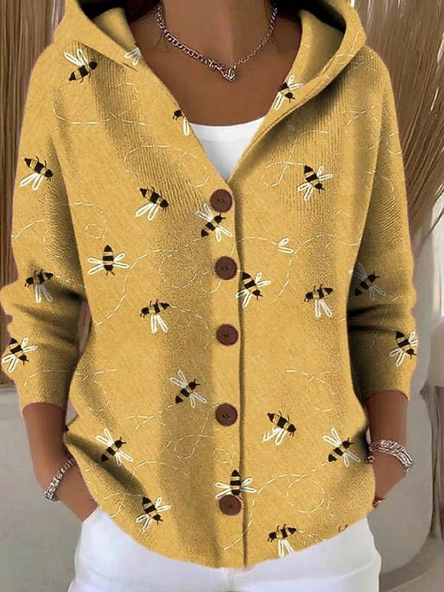 Women's Button Hooded Cardigan Sweater